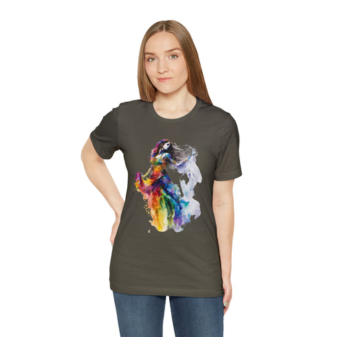 Rainbow Belly Dancer's Pose - Short Sleeve Tee